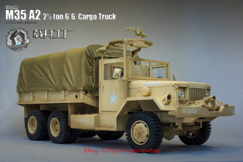 GO-TRUCK 1/6 Full Metal US Army M35 A2 camion modèle de camion 2,5 tonnes pour 12'' INSTOCK - Photo 1 sur 12