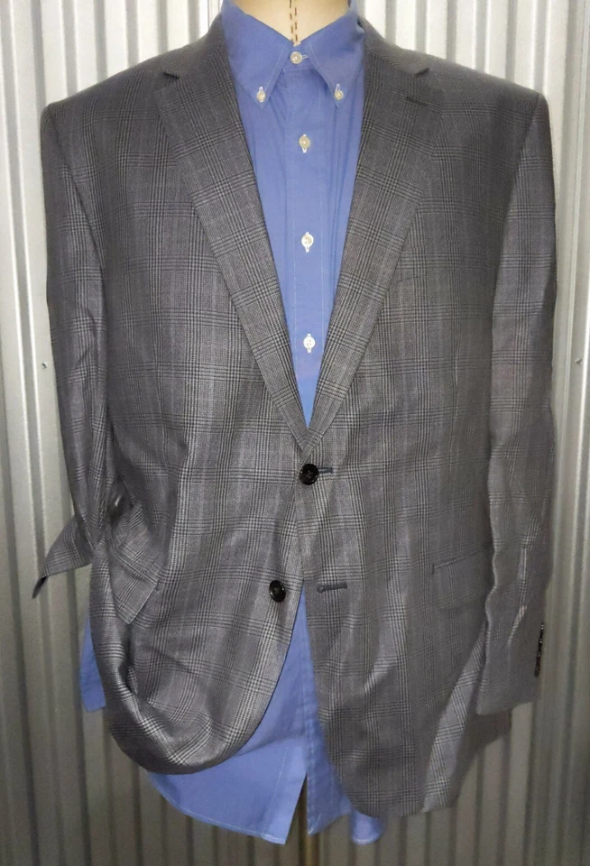 Jaqueta de tweed 46R Ralph Lauren rosa azul Glen lã de seda blazer casaco esportivo - Imagem 2 de 4