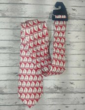 New Cod Neck Tie Boats Design/Red/White