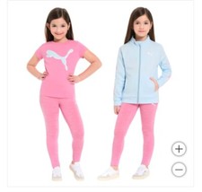 Puma Girls 3 Piece Tech Fleece Set , Pink Size 5