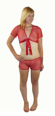 ESPIRAL Boy Shorts & Top 258 - X-Large - Red