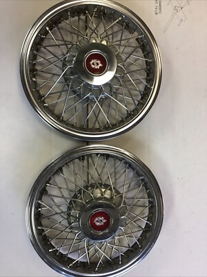 2 1983 - 1986 OLDSMOBILE CUTLASS CIERA 14'' WIRE SPOKE HUBCAPS Wheel Covers (mw)