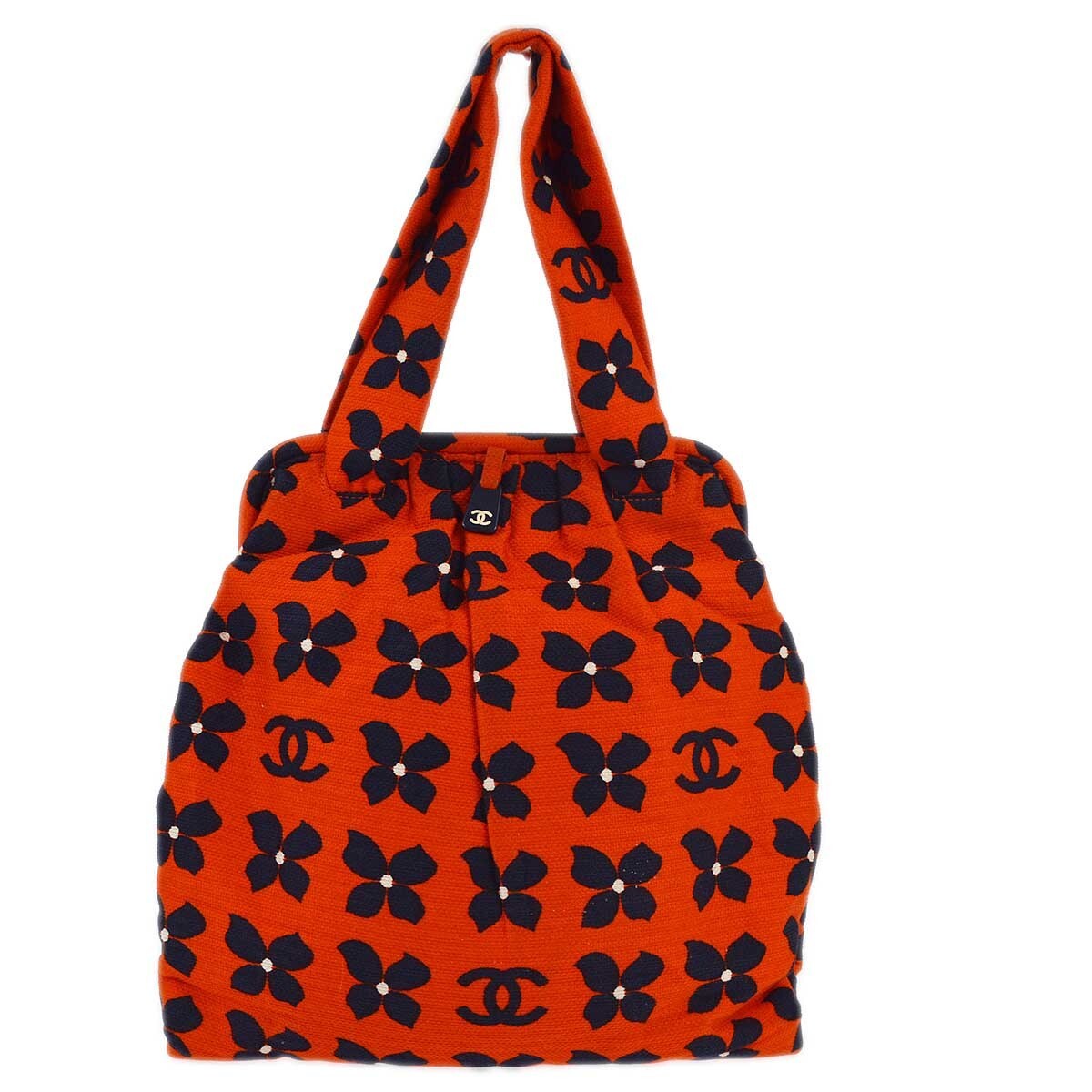 Chanel Orange Canvas Flower Tote Handbag XX90294 | eBay