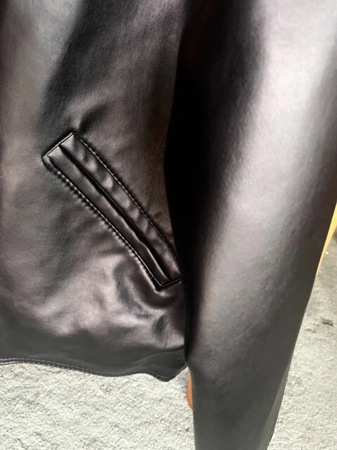 Chaqueta de cuero para hombre AC colección de lujo talla L ITALIA CREMALLERA NEGRA Foto 3 de 4