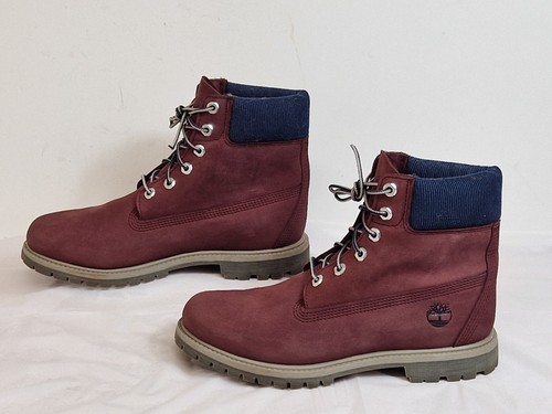 Timberland waterproof ladies ankle Boots Leather-Nubuck Burgundy UK 8 EU 41.5 - Picture 4 of 9