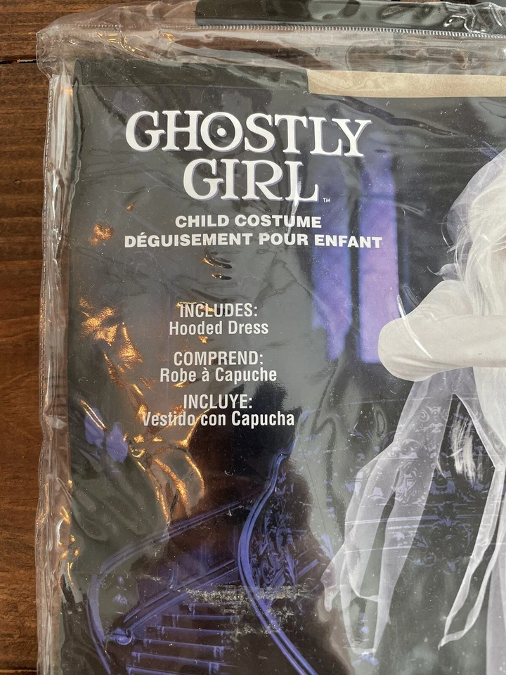 Disfraz Niño Blanco Fantasmal Niña Talla Pequeña Edades 5-7 Totalmente Nuevo En Paquete Foto 2 de 4