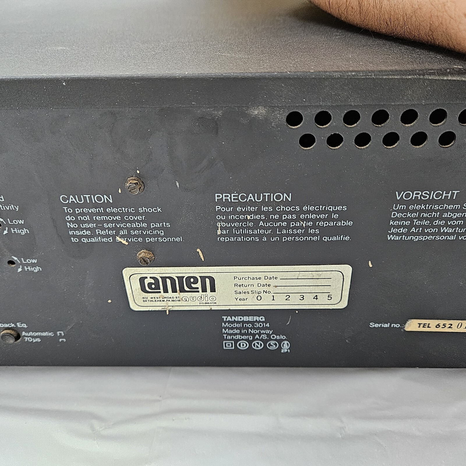 Tandberg TCD 3014  Stereo Cassette Recorder Parts/Repair 