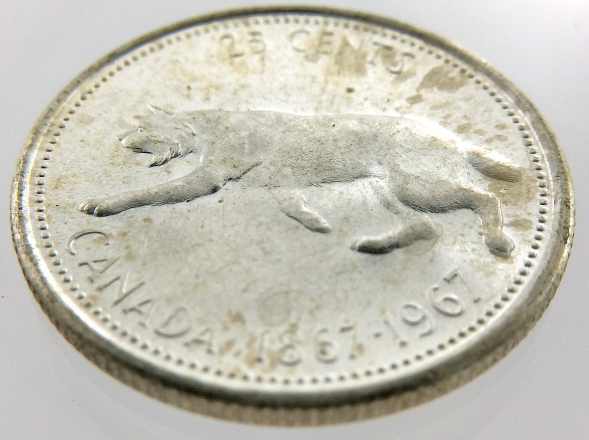 カナベビ 1967 Canada Nickel 5 Cents Rabbit Coin BU, Canadian Vintage