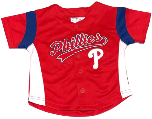 Philadelphia Phillies Embroidered Red MLB Baseball Jersey New NWT Baby 12 Months
