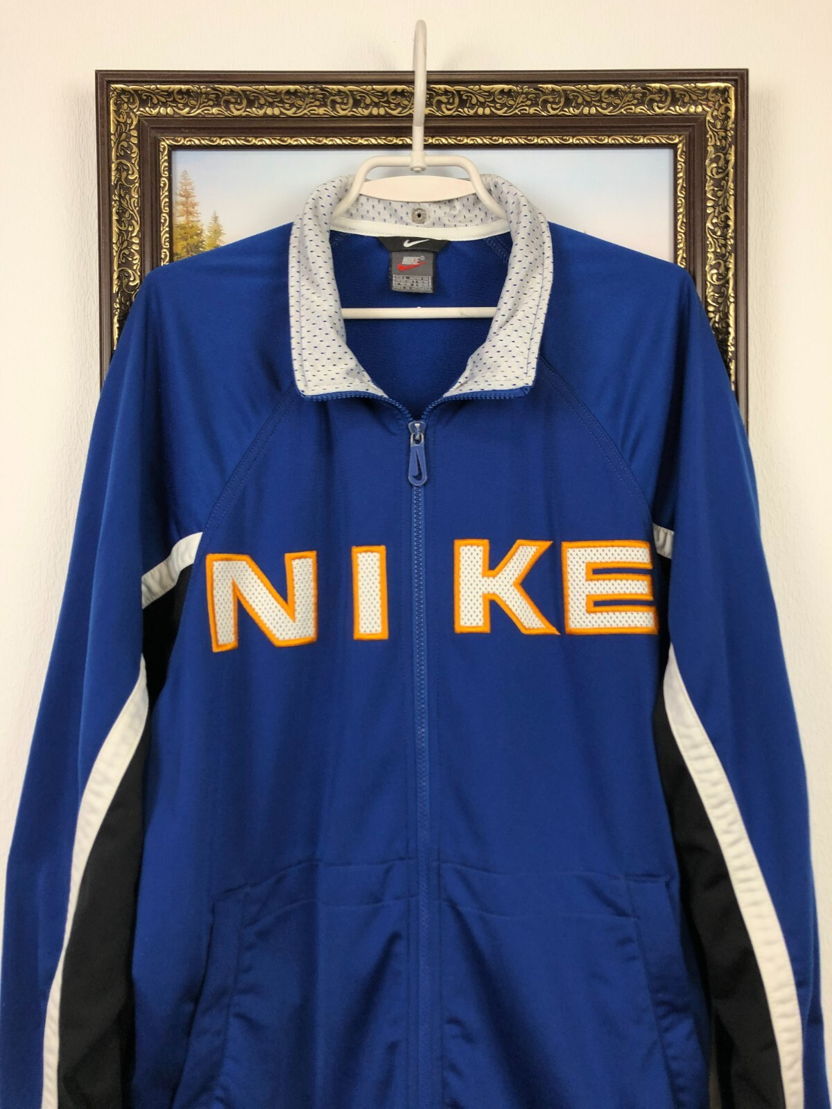 SACAI X NIKE Giacca Nike Vintage Felpa Swoosh Blu Track Top Zip Uomo Rara Taglia L