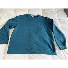 IZOD Advantage Performance Stretch Sweatshirt Mens XL Teal Blue Crewneck Fleece