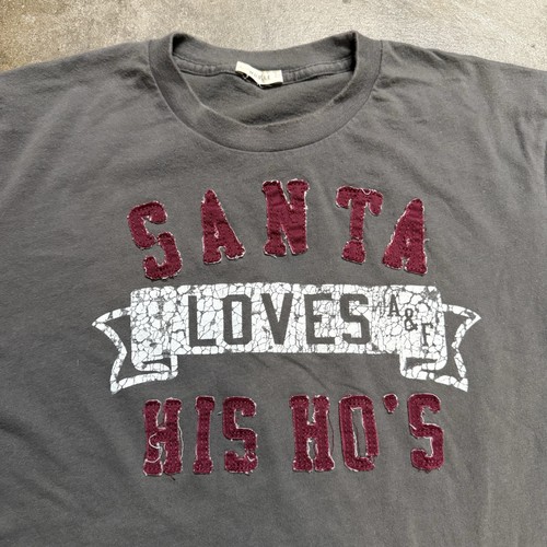Abercrombie & Fitch, Vintage Y2K Abercrombie & Fitch Santa Loves His Ho's Banned Grunge T-Shirt Sz L