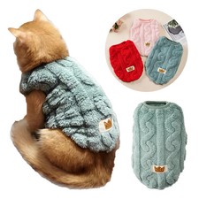 Soft Cat Clothes For Winter Autumn Warm Fleece Pet Plush Sweater Elastic Cozy Ki