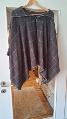 Poncho für alle Jahreszeiten dunkelgrau/hellgrau von Tom Taylor, one size - Bild 1 von 2