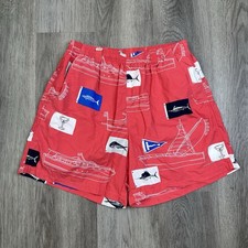 Columbia PFG Shorts Mens Medium Red Omni-Shade Boat Martini Fish Swim Trunks 6