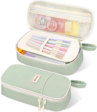 SUNEE Cute Pencil Case, Aesthetic Pen Pouch, Colored Large Pencil Bag with Zippe