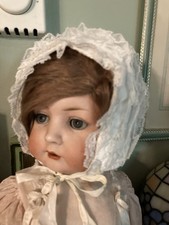 White Lace Vintage Doll Bonnet With Ties