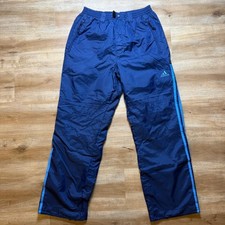 Vintage Adidas Track Pants Men Large Navy Blue Mesh Lined Athletic Trousers Y2K
