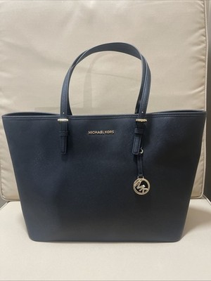 NWT MICHAEL KORS Black Saffiano Leather Large Tote   Center Zip Compartment