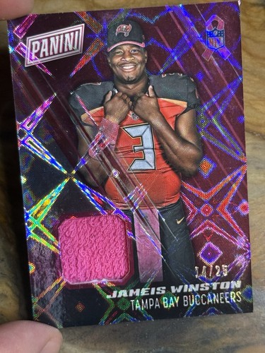2016 Panini Day Jameis Winston BCA Pink Patch /25 Buccaneers - Picture 2 of 3