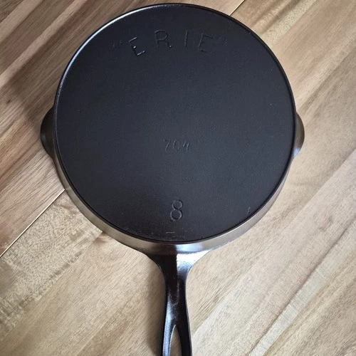 Erie Cast Iron Skillet No. 8 Vintage Cookware Pre Griswold