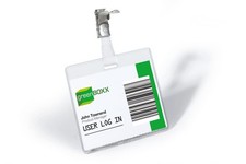 Durable Security Badge 60 x 90 mm with Clip Transparent  Pack of 25 Badges  In