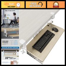 Under Desk Keyboard Tray Pull Out Slide-Out Platform with Sturdy C Clamp, 27.3"x