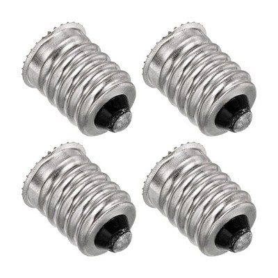 4Pcs E14 to E12 Adapter Converter Light Socket Bulb Base Adapter Silver Tone
