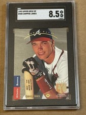 1993 Upper Deck SP Foil Chipper Jones HOF Rookie Card 280 Graded SGC 8.5 NM/MT+