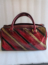 Vintage Bags By Varon Snakeskin Patchwork Satchel Bag