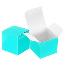 20Pcs Gift Boxes, 2" Square Kraft Paper Candy Favor Boxes with Lids, Blue