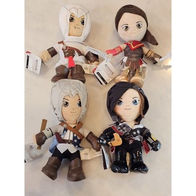 New Assassins Creed Plush Set (4) 9'' Kassandra, Altair, Connor & Evie