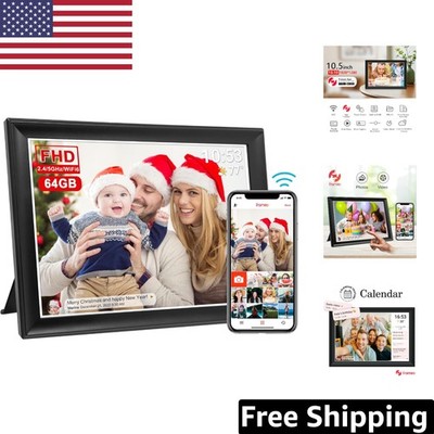 Elegant 10.5 Inch Digital Photo Frame - 64GB Storage & Easy Sharing via WiFi