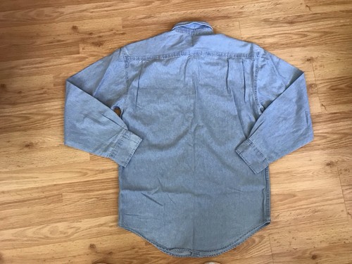BASIC EDITIONS Vintage Blue Jean Denim Button-up Long Sleeve Shirt, Mens SMALL - Picture 6 of 7