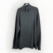 Vintage Polo Ralph Lauren Quarter Zip Sweater XXL Gray Classic Quality 90s