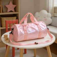 Kids Dance Bag Girls Ballet Duffel Gymnastics Tote Small Travel Bag Gift Pink