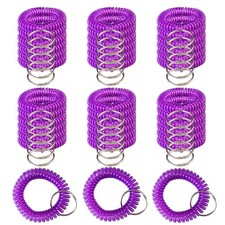Pack of 36 Colorful Spring Spiral Wrist Coil Key Chain, Wristband Key Ring P...