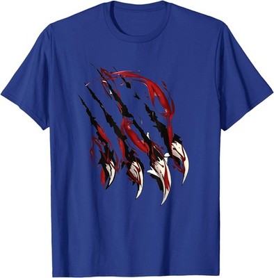 Wild Cat Paws In Blood Scary Claw Scratches Novelty Funny T-Shirt