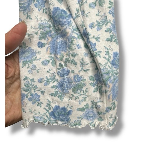 Classic Elements Nachthemd blau Blumen Pyjama Cottagecore Baumwolle Salatsaum M - Bild 10 von 15