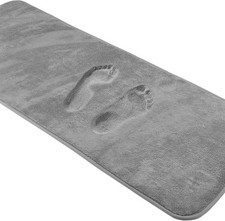 Grey Bath Mat Runner Long Narrow Bathroom Rug Memory Foam Microfiber Bathroom...
