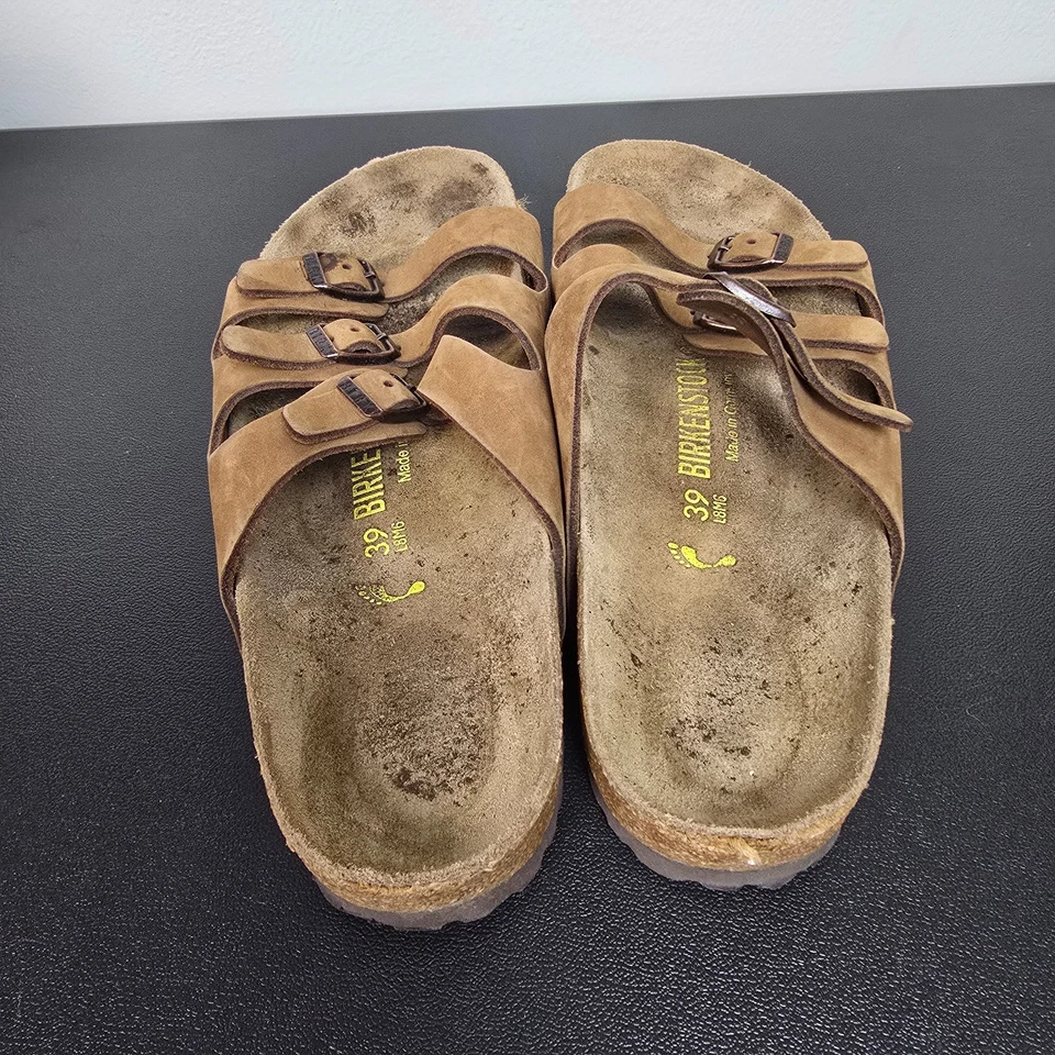 Sandalias Birkenstock Mujer 39 Marrón Florida Tirantes Toboganes Informales Playa Abedul Foto 4 de 4