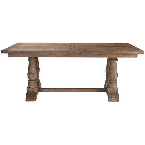 Uttermost Stratford Transitional Solid Wood Dining Table in Brown - Picture 5 of 9