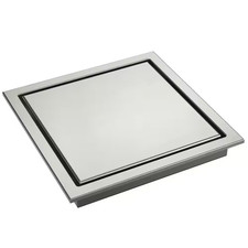 6 In. Square Shower Drain Stainless Steel with Hair Strainer, Fast Drainage in B