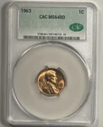 1963 Lincoln Cent CACG MS-64 RD
