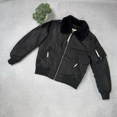 Alpha Industries Injector III Jacket Bomber Flight Black Nylon Size L