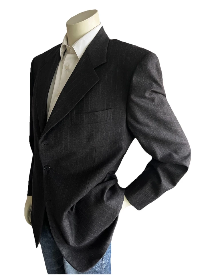 PAL ZILERI Guabello Hombres 42-44R Blazer Diseñador Lana Rayas Traje Chaqueta Italia Foto 4 de 4