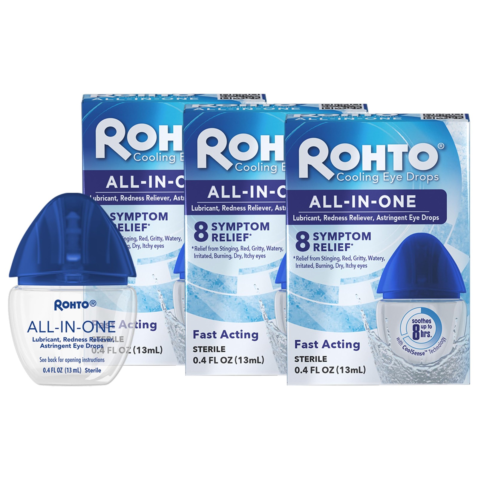 Rohto Ice All-in-one, Multi-Symptom Relief Cooling 0.4 Fl Oz