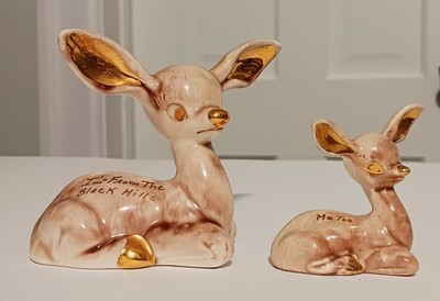 Vintage Caty Crafts Custer SD Mama Dear And Fawn Black Hills MCM