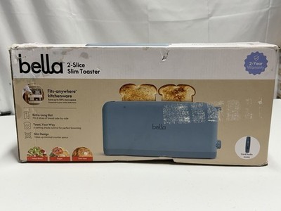 Bella 2-Slice Slim Toaster, Fits-anywhere  Kitchenware, 6 Setting, Blue, NEW