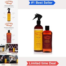 Leather Cleaner And Conditioner Bundle 16oz Spray UV Protectant 8oz Non Toxic